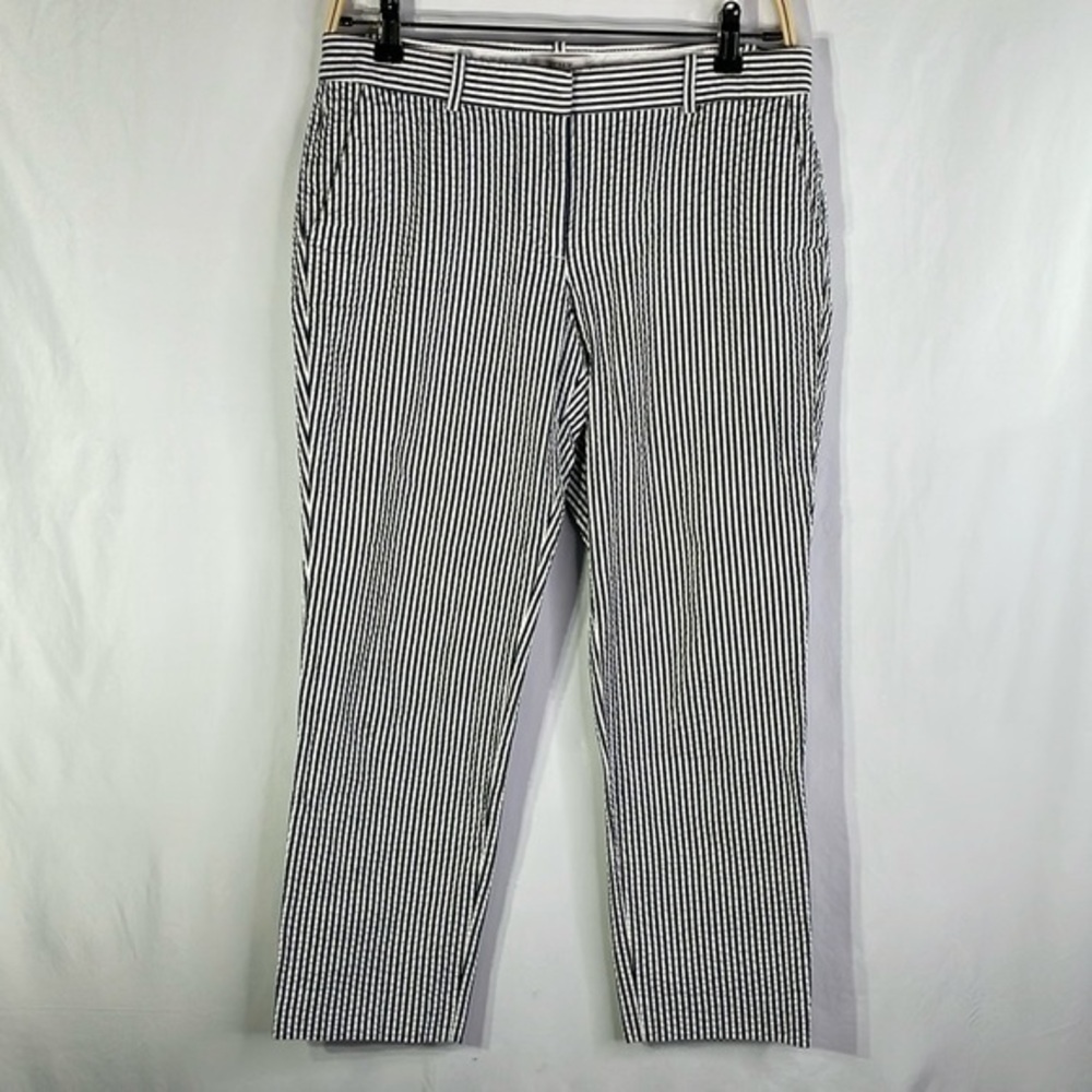 J.Crew café Capri Searsucker flat front pants
